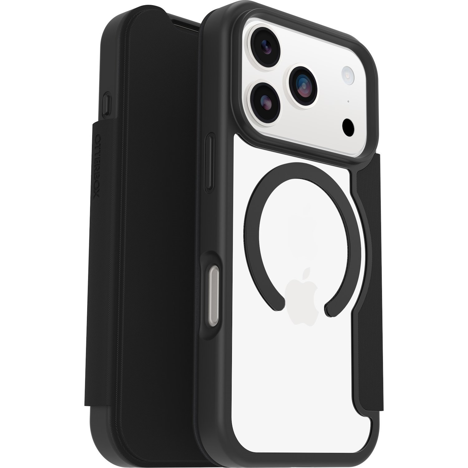 OtterBox React Folio MagSafe Apple iPhone 17 Pro (6.3') Case Black Crystal (Clear/Black) - (77-98588), Drop+ Military Standard, 7 Years Warranty