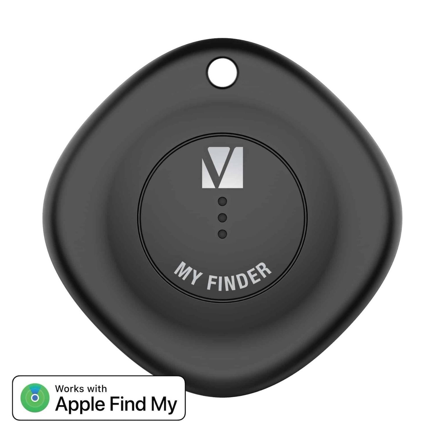 Verbatim Bluetooth Tracker MY Finder Black, Ip66, Ios Iphone, Ipad, Macbook, Long Life, Pets, Kid, Luggage, Backpack Apple Find MY Retail Pack 66840