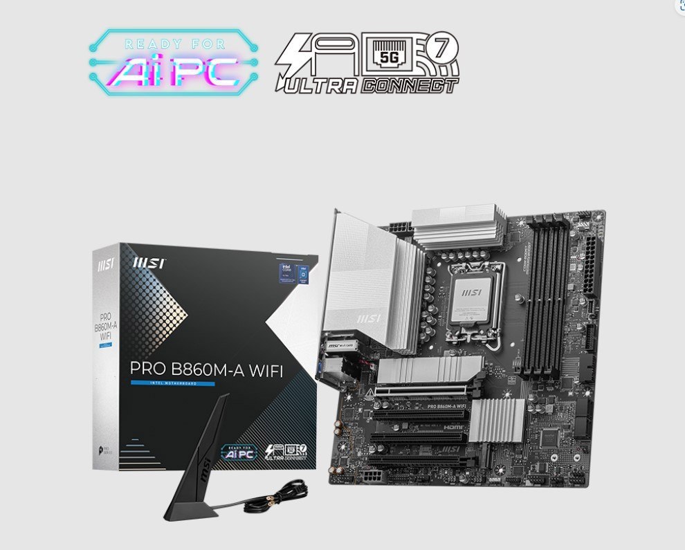 MSI B860M-A WIFI Gaming Desktop Motherboard - Intel B860 Chipset - Socket LGA-1851 - Micro ATX