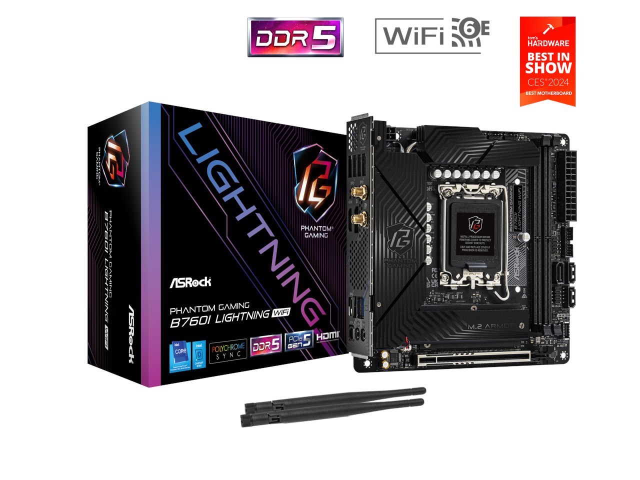Asrock B760i Lightning Wifi Lga 1700 DDR5 Mini Itx Motherboard