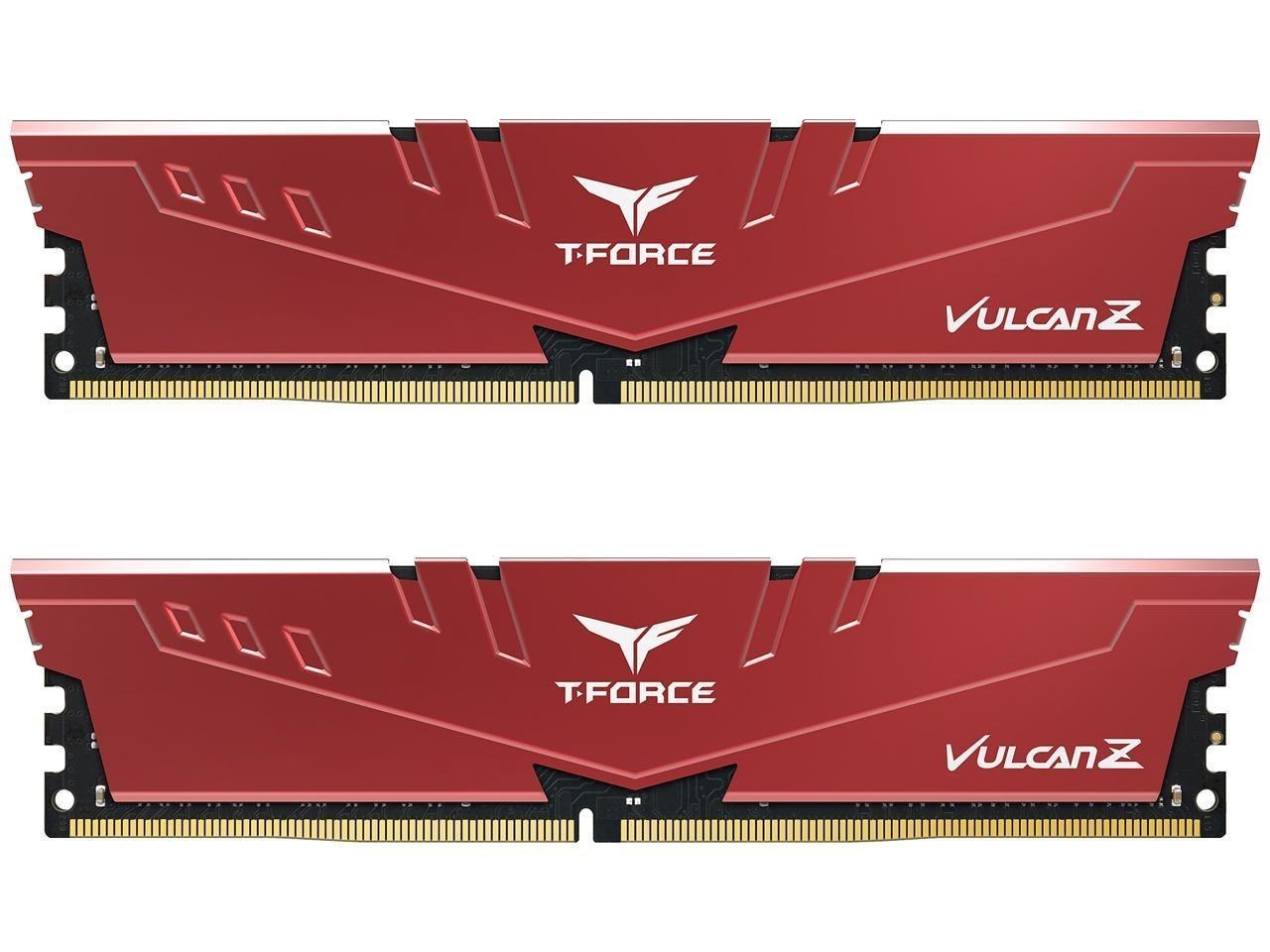 Team T-Force Vulcan Z 32GB (2 X 16GB) 288-Pin PC Ram DDR4 3600 (PC4 28800) Desktop Memory Model TLZRD432G3600HC18JDC01