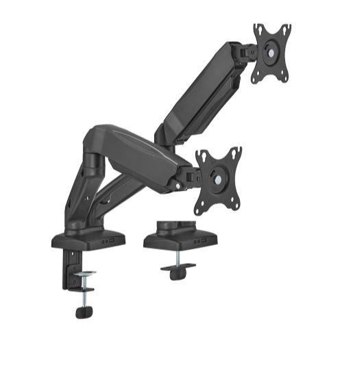 Brateck Dual Monitor Interactive Counterbalance LCD Vesa Desk Clamp And Grommet Mount Fit Most 17''-32'' Monitors Up To 9KG Per Screen(New)