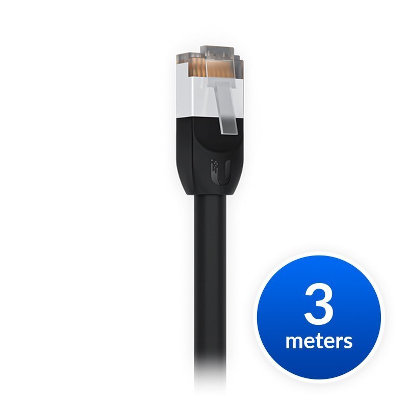 Ubiquiti UniFi Patch Cable Outdoor 3M Black, Single Unit All-Weather, RJ45 Ethernet Cable, Category 5E, Weatherproof