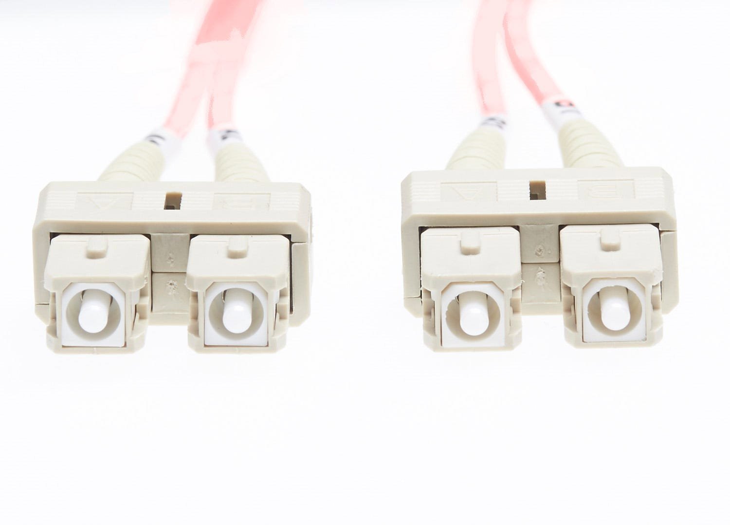 4Cabling 10M SC-SC Om1 Multimode Fibre Optic Cable | Salmon Pink
