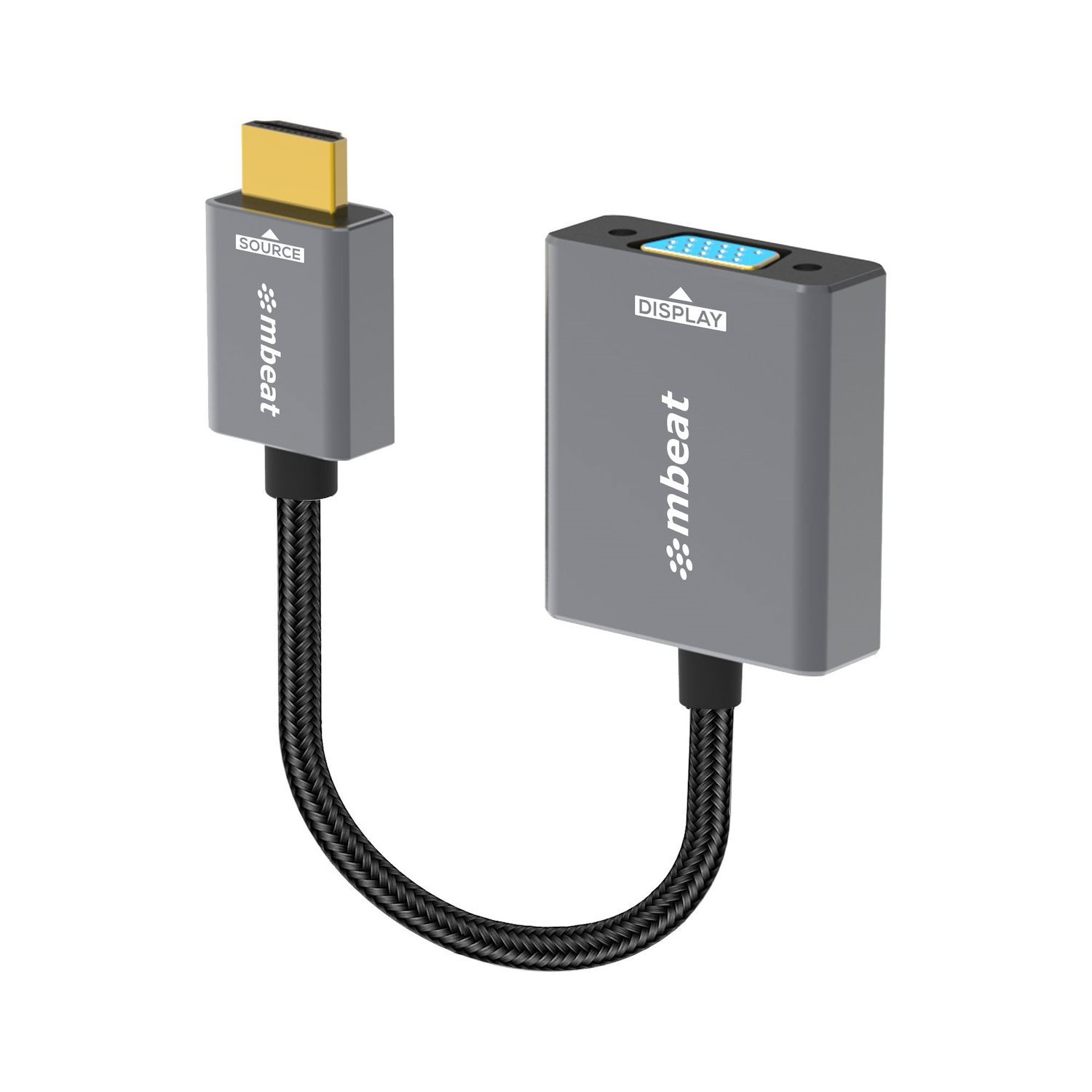 Mbeat Tough Link Hdmi To Vga Adapter Hdmi Support Version: 2.1 Cable Length: 15CM Up To 1080p@60Hz (1920×1080).Package Weight: 61.7G