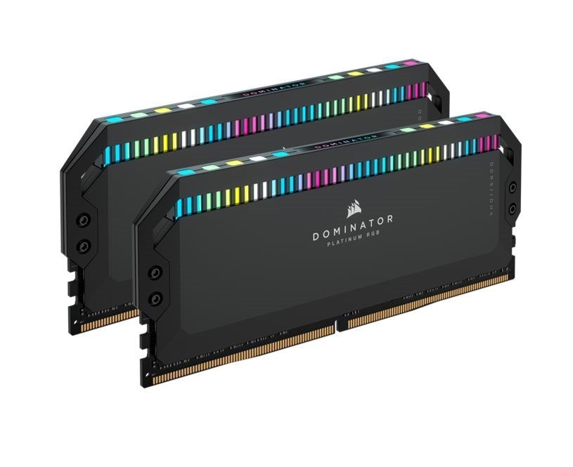 Corsair Dominator Platinum RGB 64GB (2x32GB) DDR5 Udimm 5200Mhz C40 1.25V Black Desktop PC Gaming Memory