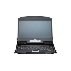 Aten 18.5' Short Depth 4-Port Hdmi LCD KVM, Dual Rail And Widescreen Support, Superior Video Quality, Video DynaSync™, Edid Expert™ , Auto Scan Mode