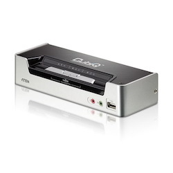 Aten Desktop KVMP Switch 2 Port Single Display Hdmi W/ Dolby HD Audio, 2X Custom KVM Cables Included, 2X Usb Port, Selection Via Front Panel