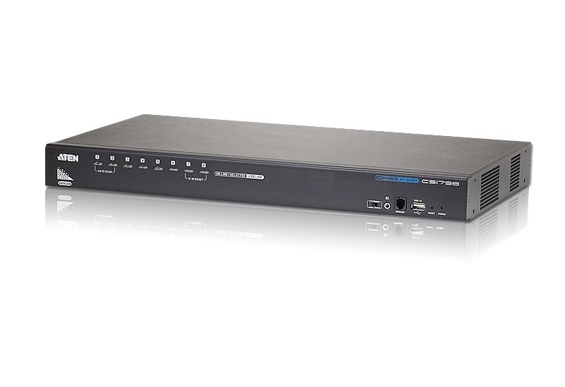 Aten Desktop KVM Switch 8 Port Single Display Hdmi W/ Audio, 2X Custom KVM Cables Included, Cascadable Up To 512 Computers Via 3 Levels, Multi Display