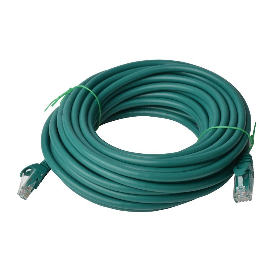 8Ware Cat6a 10Gbps Utp Ethernet Cable 20M - Snagless Green Color RJ45 Network Lan Patch Cord LSZH