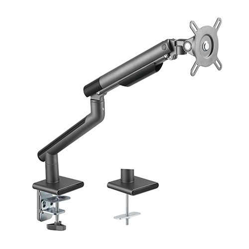 Brateck Single Monitor Premium Slim Aluminum Spring-Assisted Monitor Arm Fix Most 17'-32' Monitor Up To 9KG Per Screen Vesa 75X75/100X100 - Space Grey