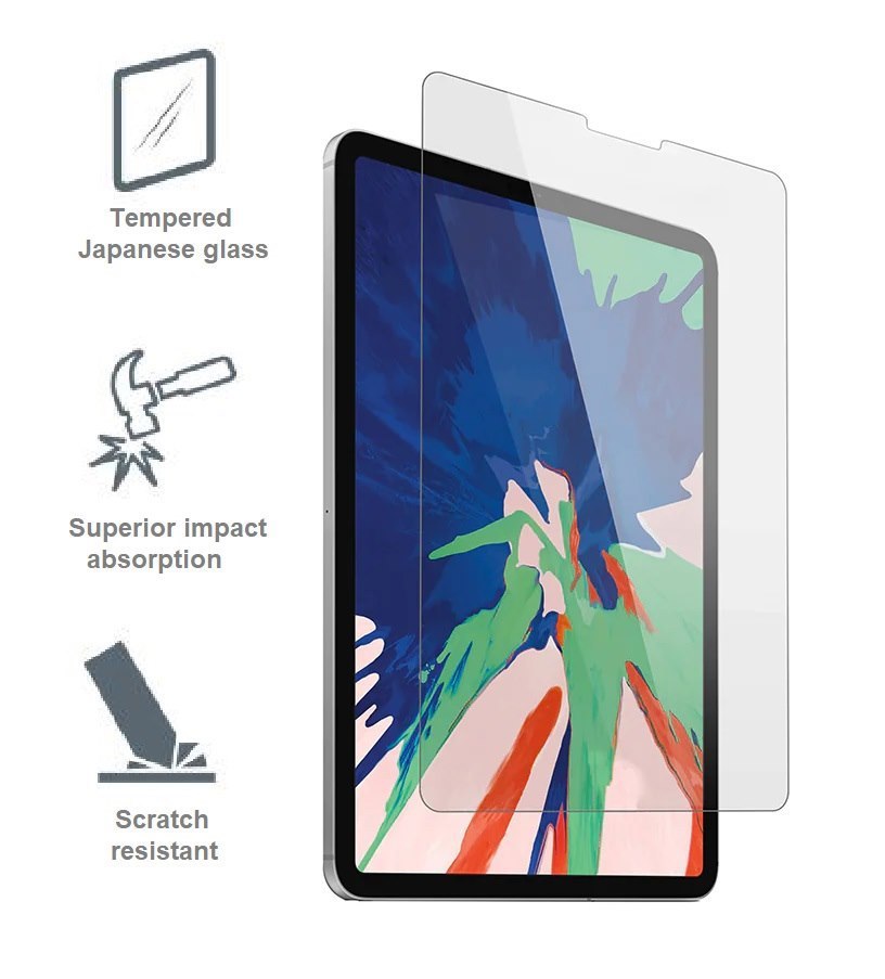 Cygnett OpticShield Apple iPad Pro 12.9' (2021/2020/2018) Tempered Glass Screen Protector - (CY2731CPTGL), Superior Impact Absorption, Perfect Fit