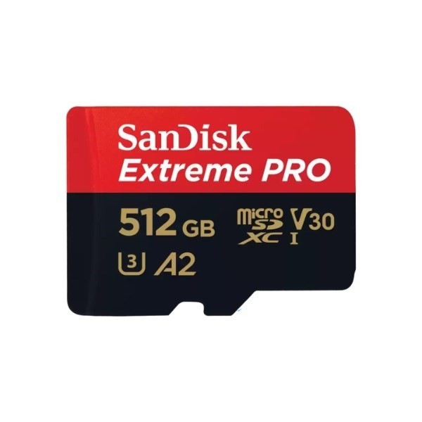 SanDisk Extreme Pro microSDXC, SQXCD 512GB, V30, U3, C10, A2, Uhs-I, 200MB/s R, 140MB/s W, 4X6, SD Adaptor, Lifetime Limited