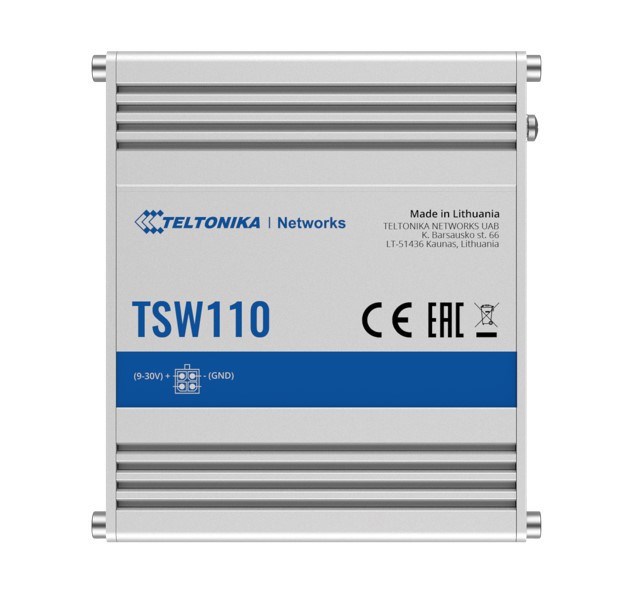 Teltonika TSW110, L2 Unmanaged PoE+ Switch, 4X PoE Ports, Plug-N-Play