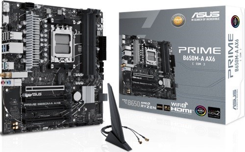 Asus Prime PRIME B650M-A AX6-CSM Gaming Desktop Motherboard - AMD B650 Chipset - Socket AM5 - Micro ATX