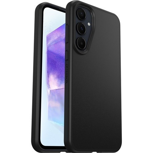 Otterbox React Samsung Galaxy A55 5G Case Black - (77-95412), Antimicrobial, Drop+ Military Standard, Raised Edges, Hard Case, Soft Grip, Ultra-Slim