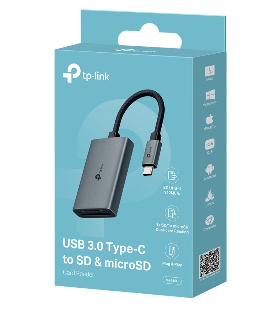 TP-Link Ua440c Usb 3.0 Type-C To SD & microSD 3.0 Card Reader