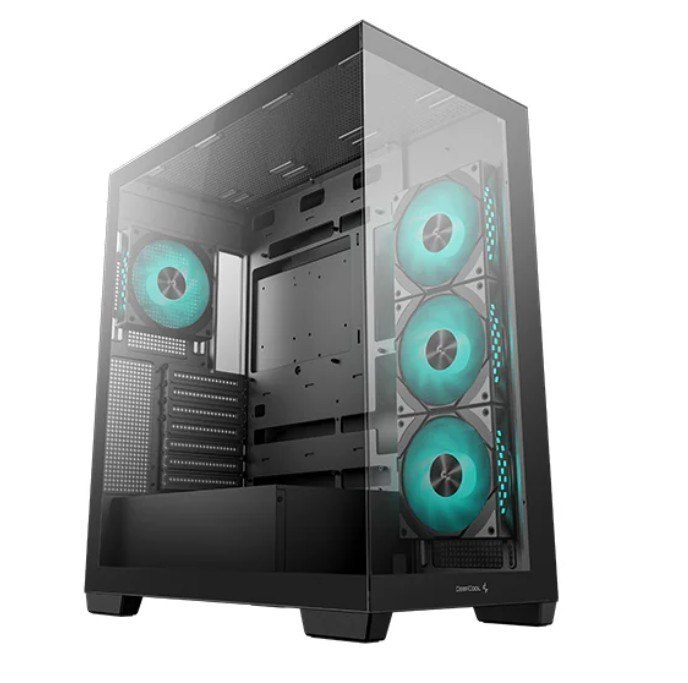 DeepCool G580 4F Panoramic Atx Mid-Tower Case, 4 X Pre Installed Fans Single Chamber, Support Up To 2X 360MM Radiators, Front 2X Usb3.0