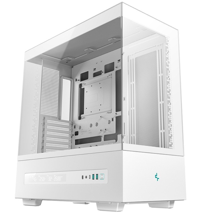 DeepCool CH690 Digital WH Mid-Tower Atx Case, Panoramic Design, Support Up To 420MM Radiator, Supports Rear Connector Motherboards, USB3.0×2、Audio/Mi