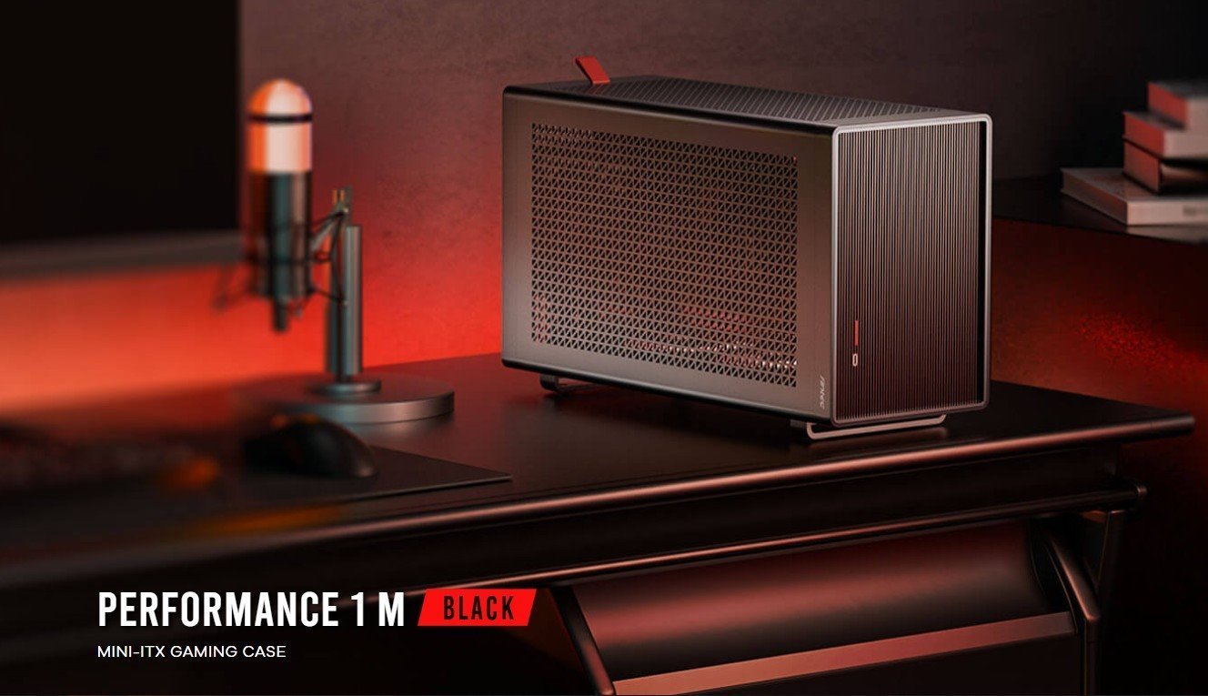 Antec Performance 1 M Black Mini-ITX Refined Aluminum Finish, Usb 3.1 Type-C, Pci-E Riser Cable Included Compact Performance Case