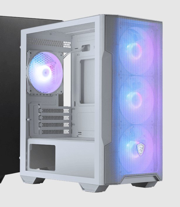 Msi Mag Forge M100R White Micro Atx Case, 1X Usb 3.2, 2X Usb 2.0, 1X Audio, 1X Mic, 4X Pci-E, 2X 2.5', 2X 3.5', Micro Atx / Mini Itx