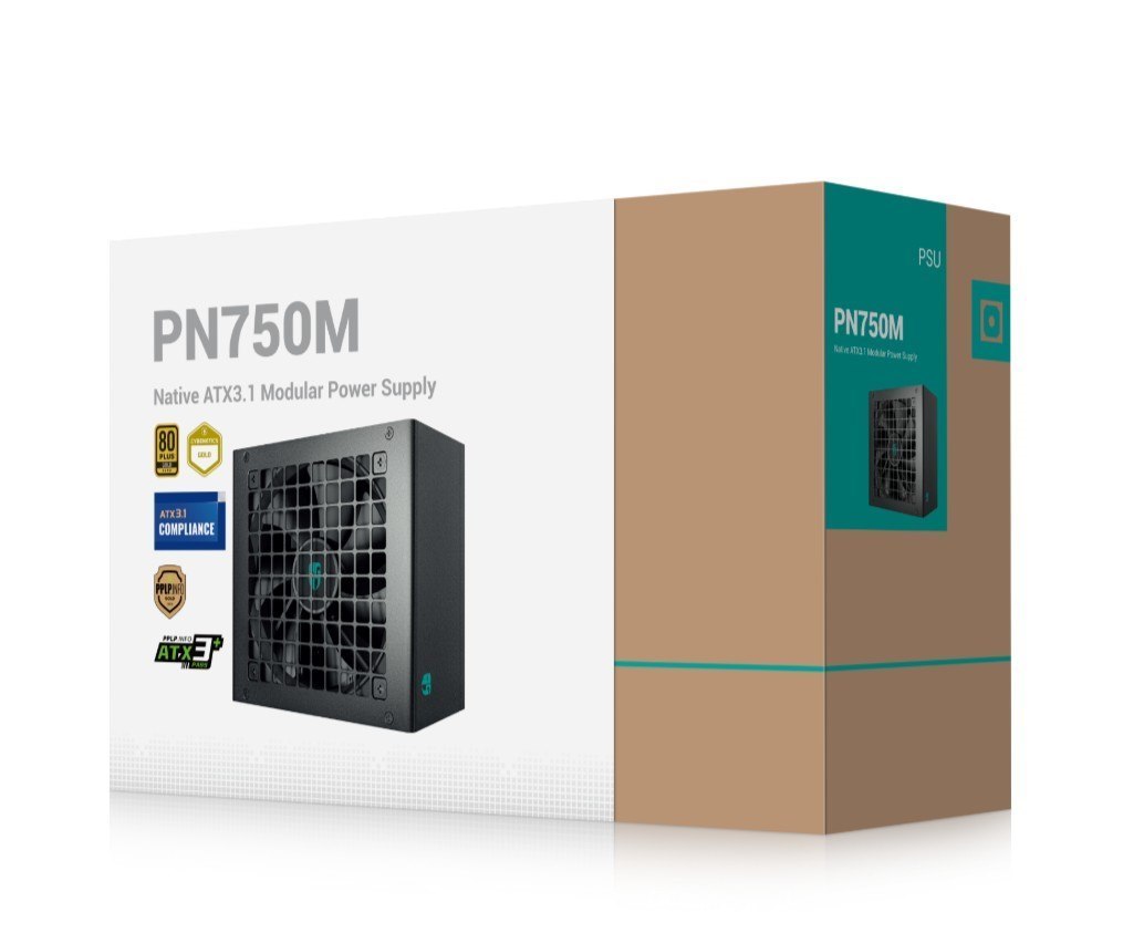 DeepCool PN750M Gamer Storm 80+ Gold Certified Fully Modular Atx Power Supply 120MM Fan, Japanese Capacitors, DC To DC, Atx12v V3.1,
