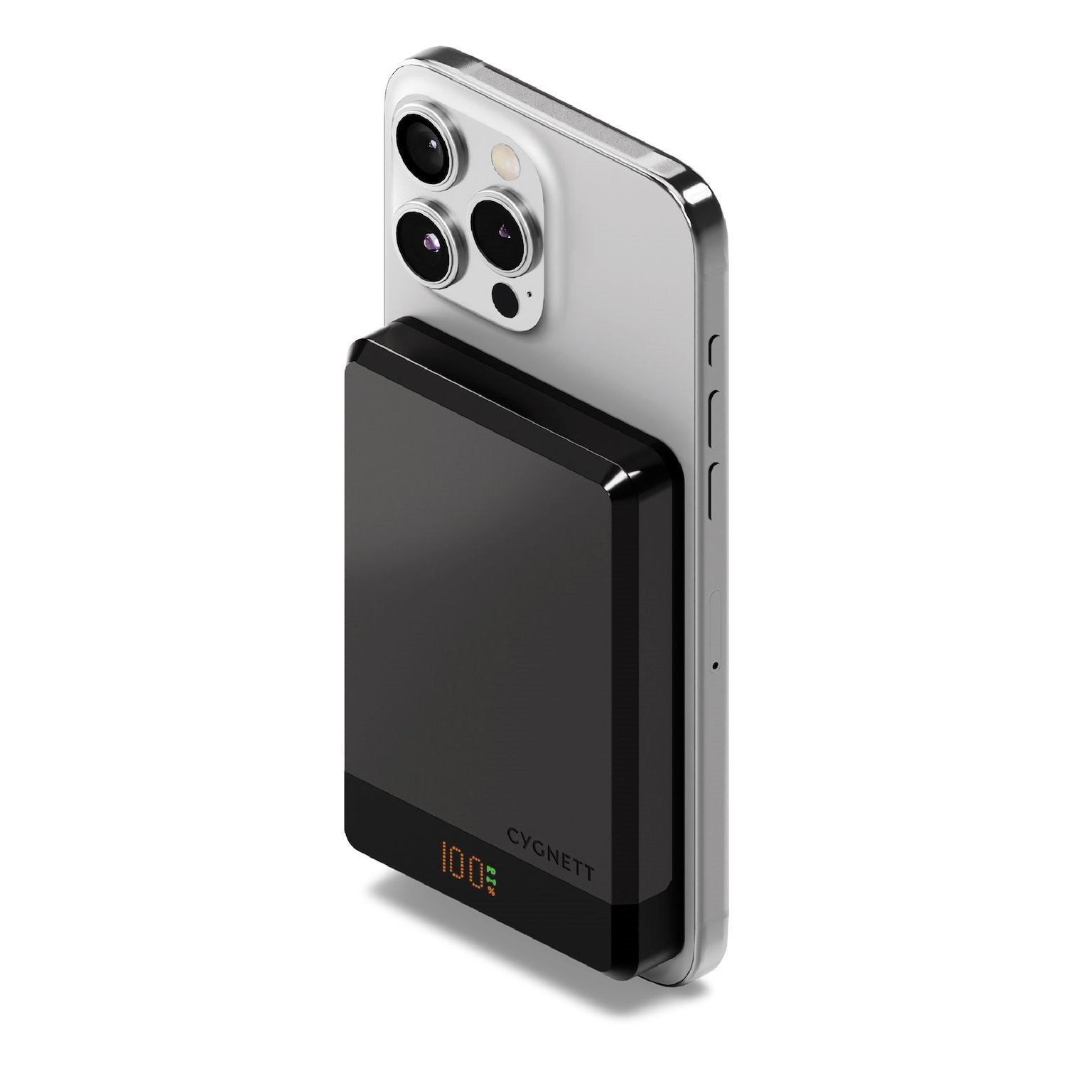 Cygnett MagSlim 10K Magnetic Wireless Power Bank -Black(CY5278PBCHE),20W Usb-C,10W Wireless,MagSafe & Qi,Digital Display,Travel-Ready,2 Years Warranty