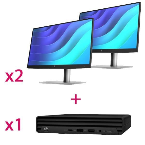 HP Pro Mini 260 G9 -Be8r8at- Intel I5-1334U / 16GB 3200MHz / 512GB SSD / Wlan / W11P / 1-1-1 + Dual Monitor Bundle 2X 6N4e8aa