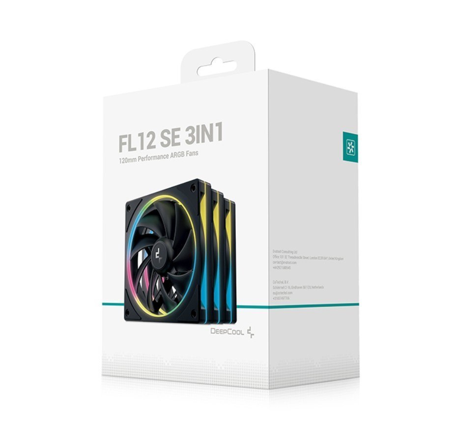 DeepCool FL12 Se 3 Pack 120MM Performance Argb Fans , Hydro Bearing 120×120×25 mm(L×W×H)