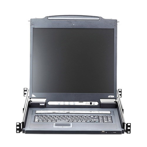 Aten 17' 1U Local/Remote Share Access 8-Port Single Rail LCD KVM Over Ip Switch