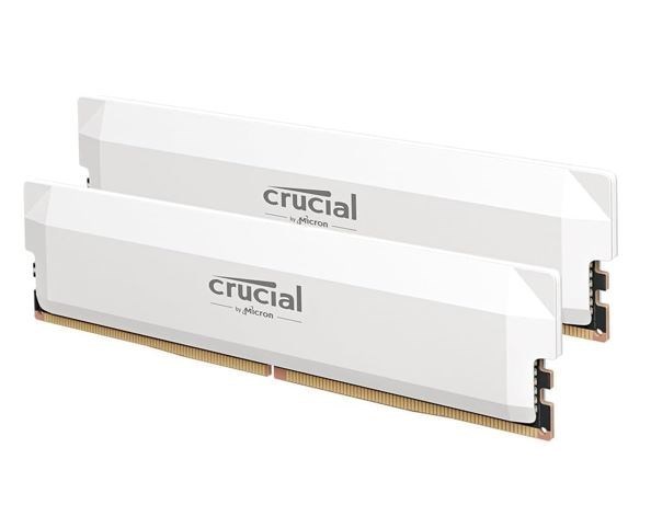Crucial Pro 32GB (2x16GB) DDR5 Udimm 6400MHz CL32 White Heat Spreader Overclocking Support Intel XMP Amd Ryzen Desktop PC Gaming Memory