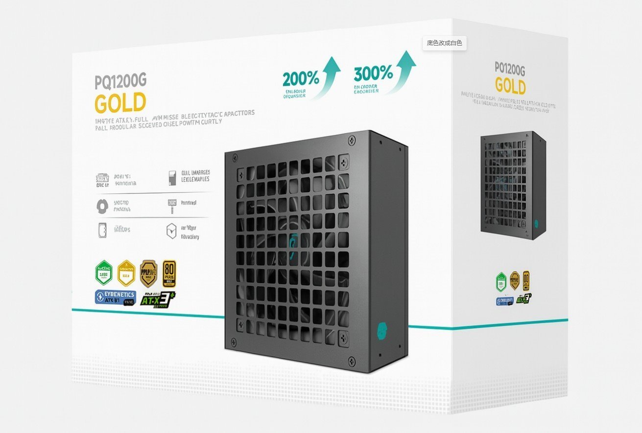 DeepCool PQ1200G 1200W Gamer Storm 80+ Gold/Cybenetics Fully Modular Atx Power Supply 120MM Fan, Japanese Capacitors, DC To DC, Atx12v V3.1,