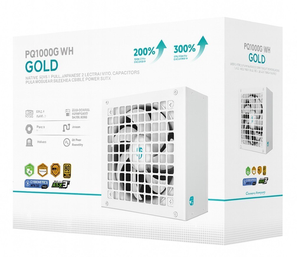 DeepCool PQ1000G WH 1000W Gamer Storm 80+ Gold/Cybenetics Fully Modular Atx Power Supply 120MM Fan, Japanese Capacitors, DC To DC, Atx12v V3.1,