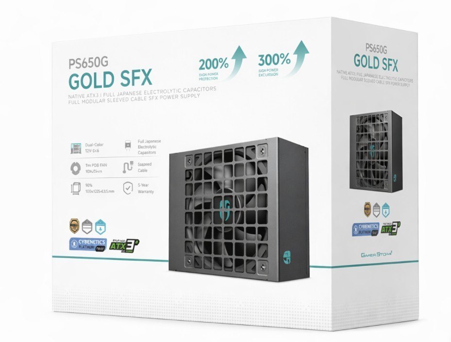 DeepCool PS650G 650W Gamer Storm SFX ,Full Japanese Electrolytic Capacitors, Cybenetics Platinum /PPLP Gold, Fluid Dynamic Bearing