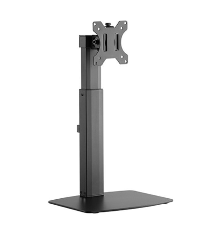 Brateck Single Free Standing Screen Pneumatic Vertical Lift Monitor Stand Fit Most 17'-32' Flat And Curved Monitors Up To 7 KG Vesa 75X75/100X100