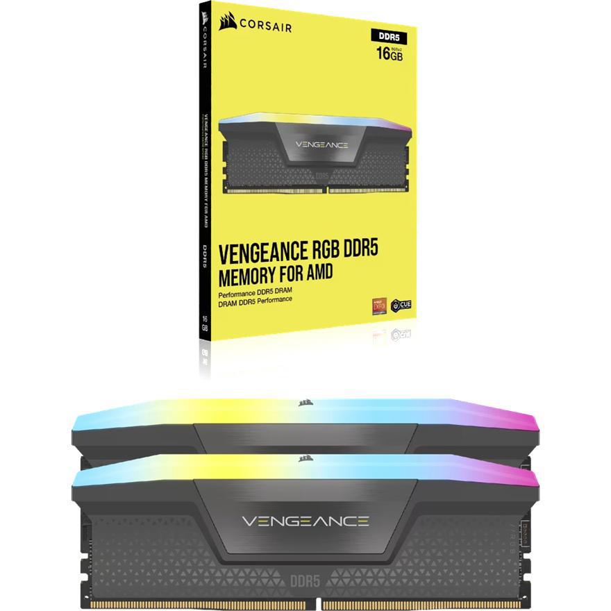 Corsair Vengeance RGB 32GB (2x16GB) DDR5 Dram Up To 6000MT/S CL38 Memory Kit — Grey