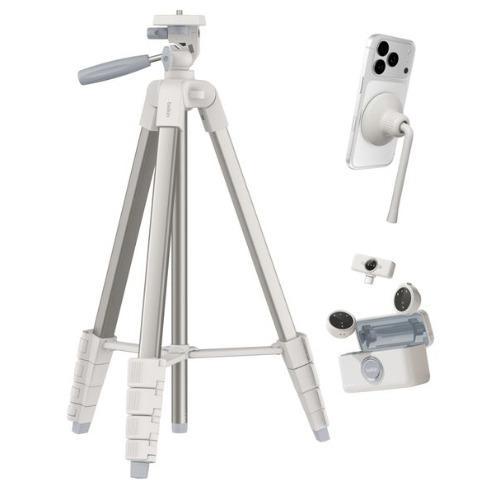 Belkin Stage Creator Kit: Tripod, Magnetic Phone Mount & Wireless Mics - White(CTA002fqSA-B1), Lightweight,Flexible Angle Adjustment, 2 Years Warranty