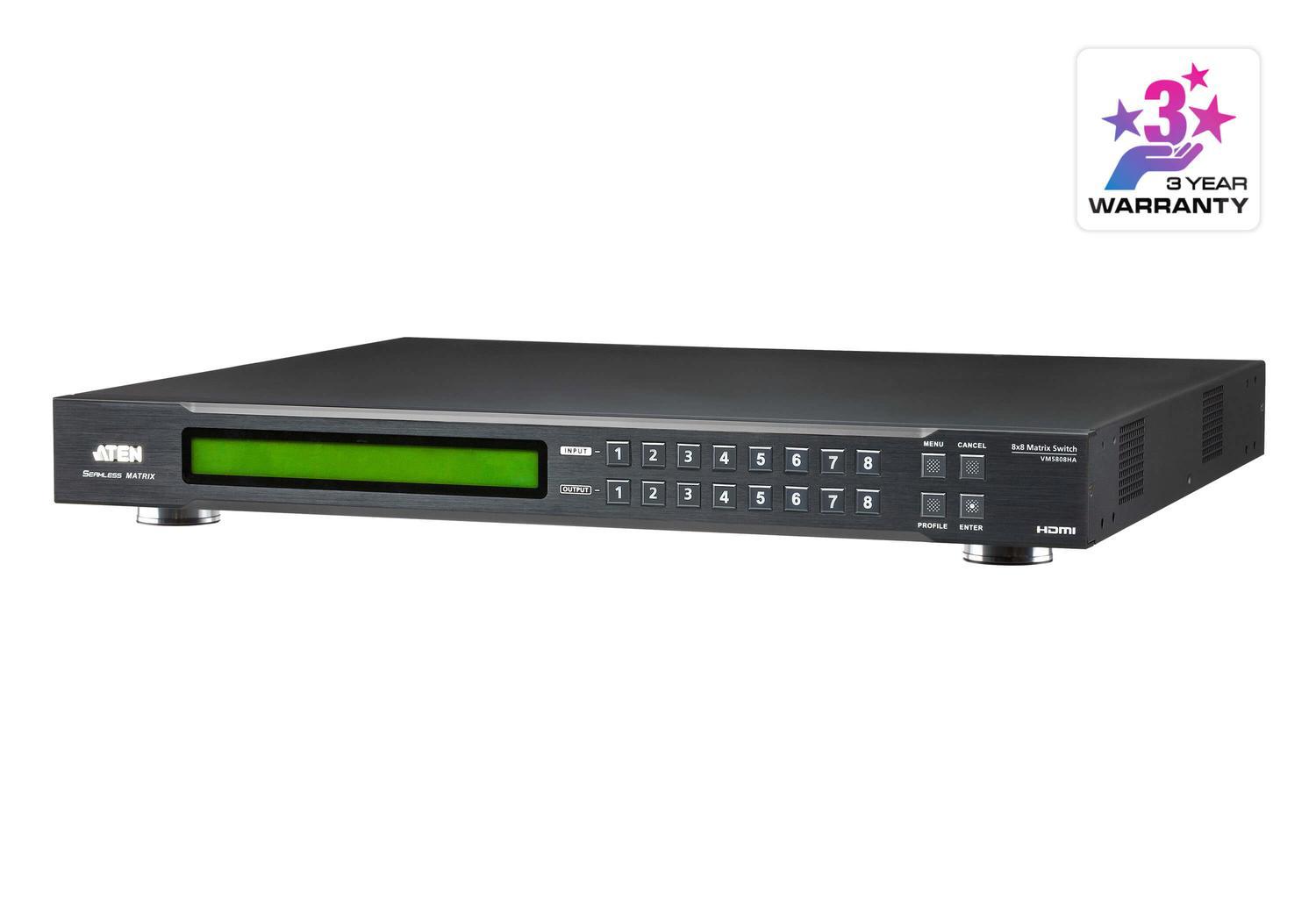 Aten 8 X 8 Hdmi Matrix Switch With Scaler, Seamless Switching, FrameSync And Intuituve Web Gui