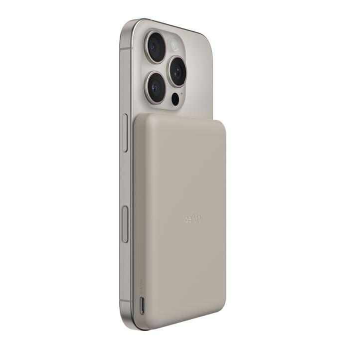 Belkin BoostCharge Slim Magnetic Power Bank 5K - Sand(BPD010fqSA),1x USB-C(15W),Qi2 (7.5W),Usb-C Cable(0.6M), $2,500 Cew, 2 Years Warranty