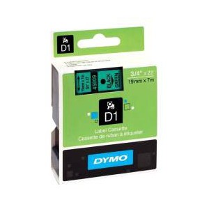 Dymo BLK On GRN 19MMX7M Tape