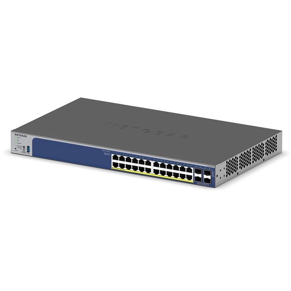 Netgear GS728TXP S3300-28X Poe+ Prosafe 24 Port Poe+ Gigabit Stackable Smart Switch, 4x10G Ports