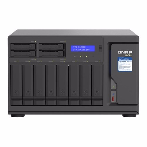 Qnap TVS-H1288X-W1250-16G 8+4 Baynas (No Disk), Xeon W-1250,16GB,2.5GbE(4),10GbE(2),3YR