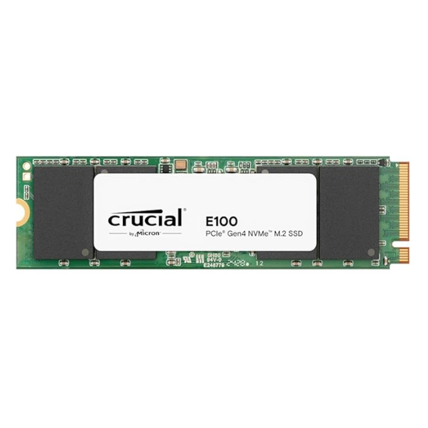Crucial E100 1TB Gen4 NVMe SSD 5000/4500 MB/s R/W 80TBW 350K/460K Iops 1M HRS MTTF M.2 PCIe4 3YRS