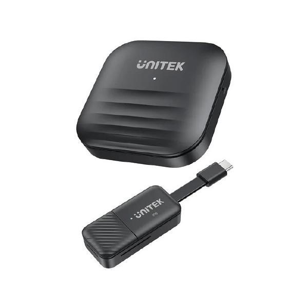 Unitek Usb-C Wireless Hdmi Extender Kit, Max. 1920, *1080@60Hz, Up To 50M, Gift Box, Network: 2.4G+5G, Android / Windows / Ios/ Mac, Black
