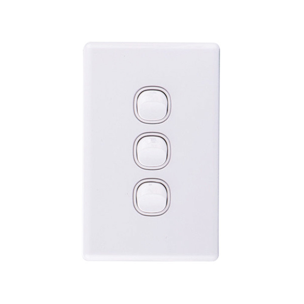 4Cabling 4C | Elegant Wall Switch 3 Gang 250V 16A - Vertical