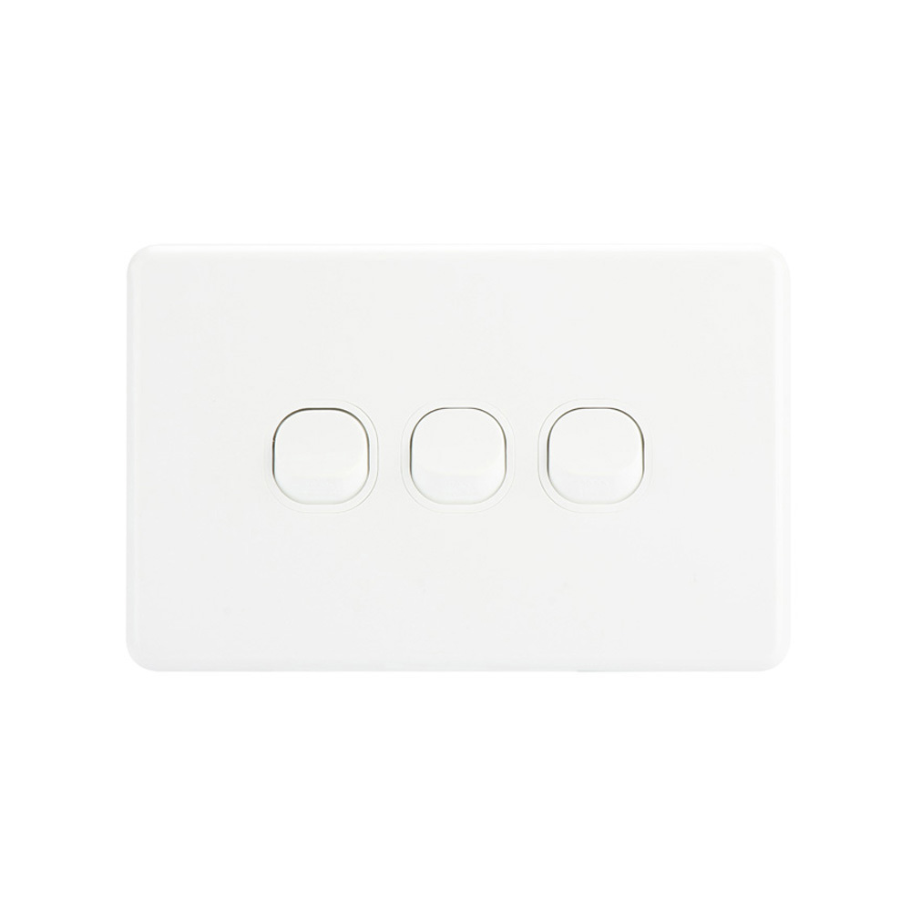 4Cabling 4C | Classic 3 Gang Switch 250V 16Ax - Horizontal