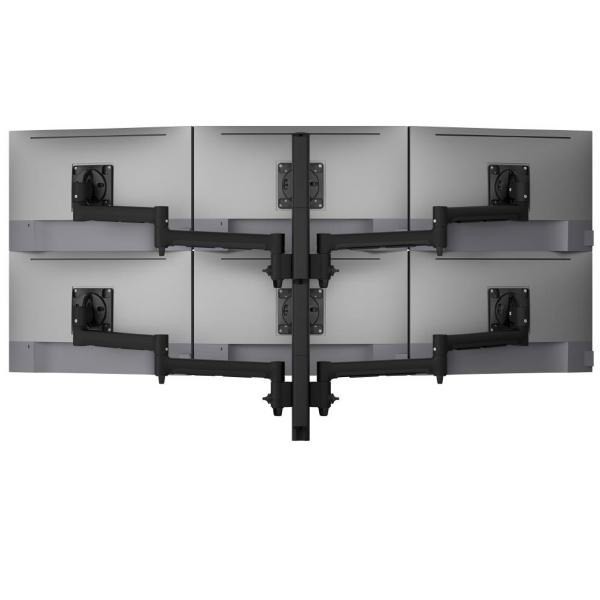 Atdec Awms-6-13717 Hex Monitor Mount On 750MM Post. Max Load: 12KG (Flat) 10KG Curved Per Screen, Grommet Clamp Desk Fixing, Black