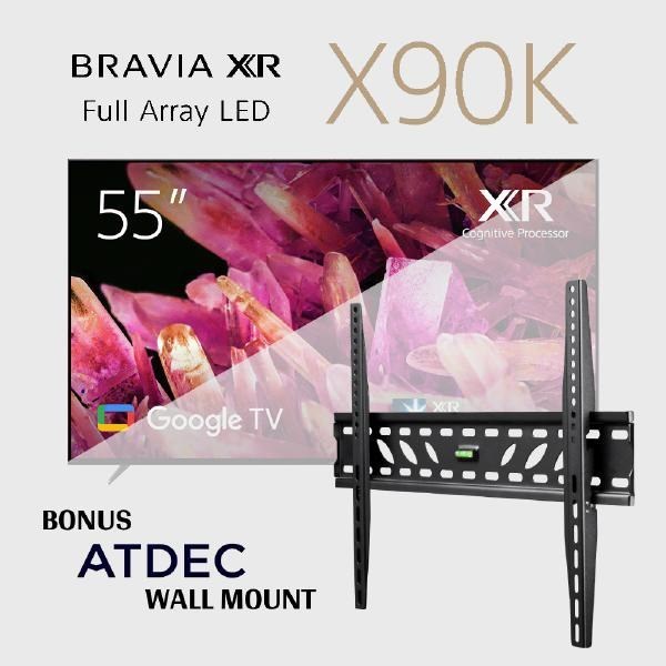 Sony ** Bonus Mount ** Sony Bravia X90K 55" Premium TV, 4K Uhd, 17/7, 730CD/M2 Brightness, Full Array Led, HDR10/ Dolby Vision/Atmos.