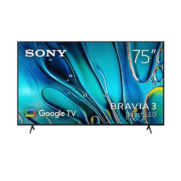 Sony Bravia 3 S30 75" Television 4K Uhd, 450 CD/M2 Brightness, Direct Led, HDR10/HLG/Dolby Vision, 300X300 Vesa, Google TV, 3 Year Warranty