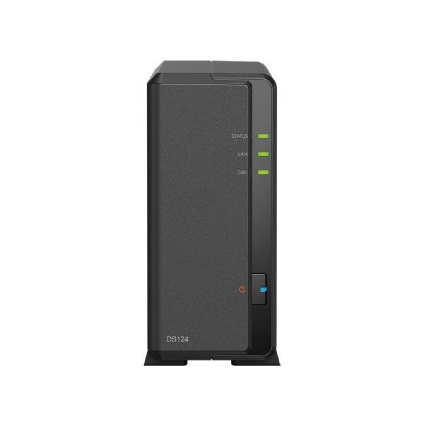 Synology DiskStation DS124 1-Bay 3.5" Diskless 1xGbE Nas (Tower) (HMB), Realtek RTD1619B Quad-Core, 1GB Ram, 2xUSB3.2